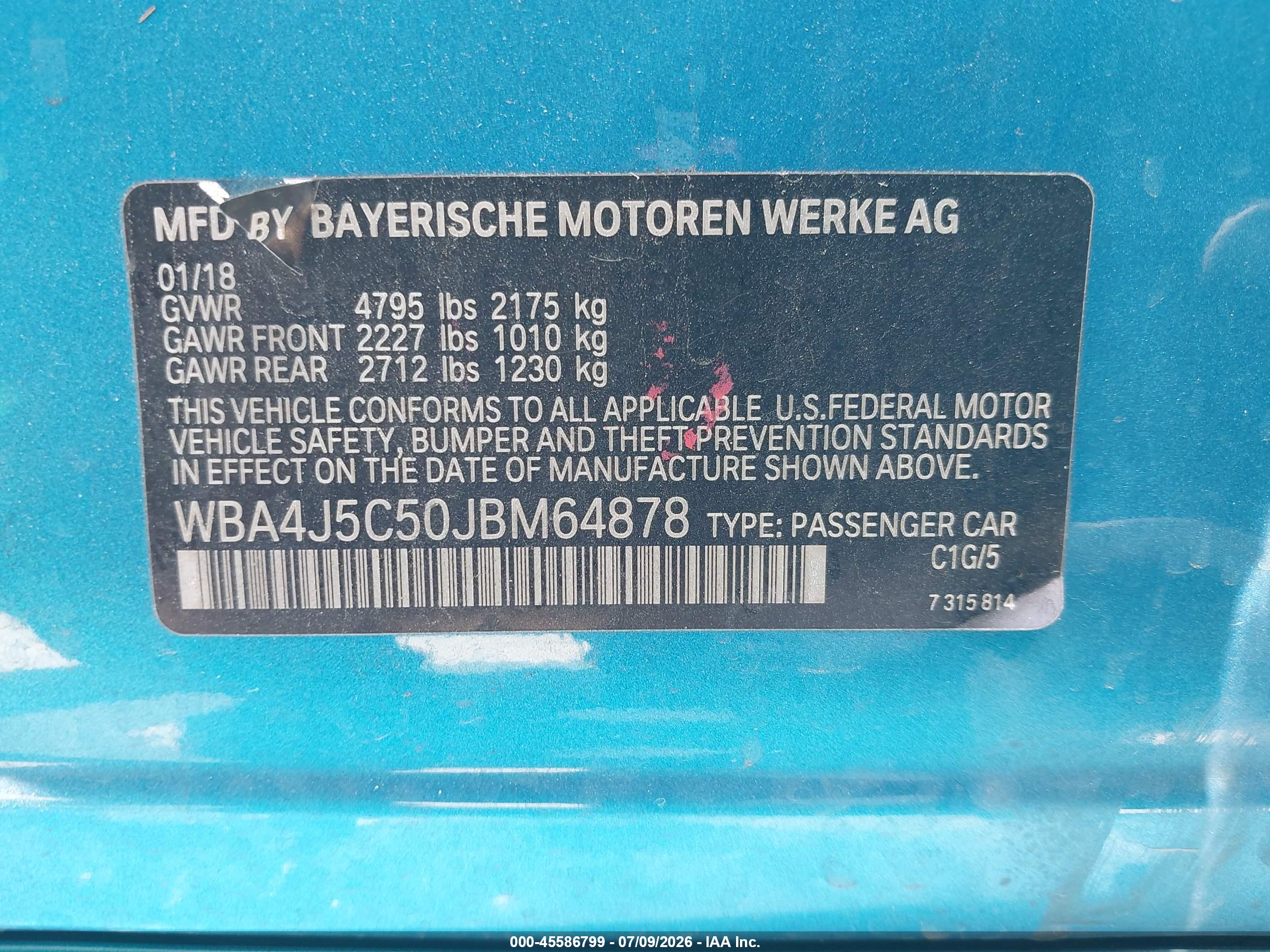 2018 BMW 440I GRAN COUPE