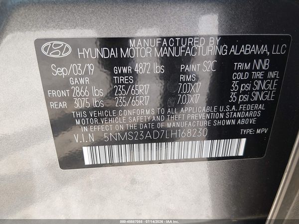 2020 HYUNDAI SANTA FE SE
