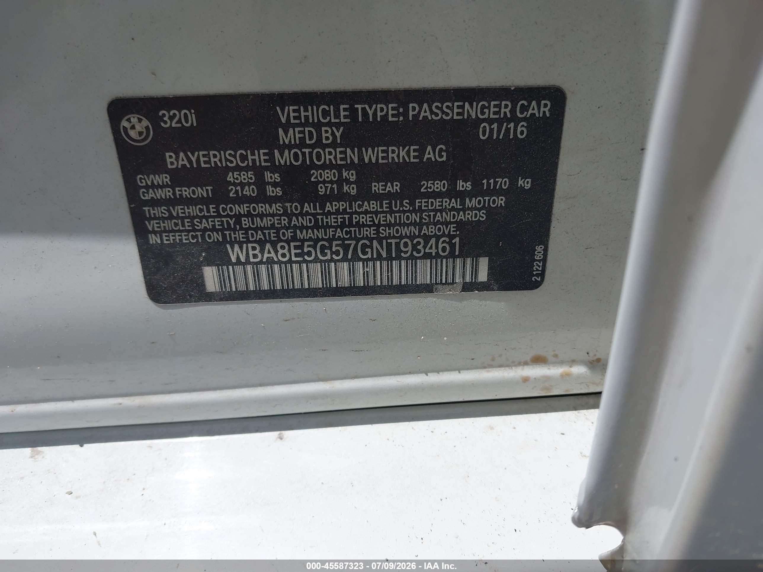2016 BMW 320I XDRIVE