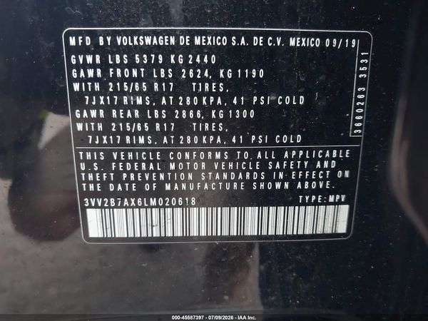 2020 VOLKSWAGEN TIGUAN — I9