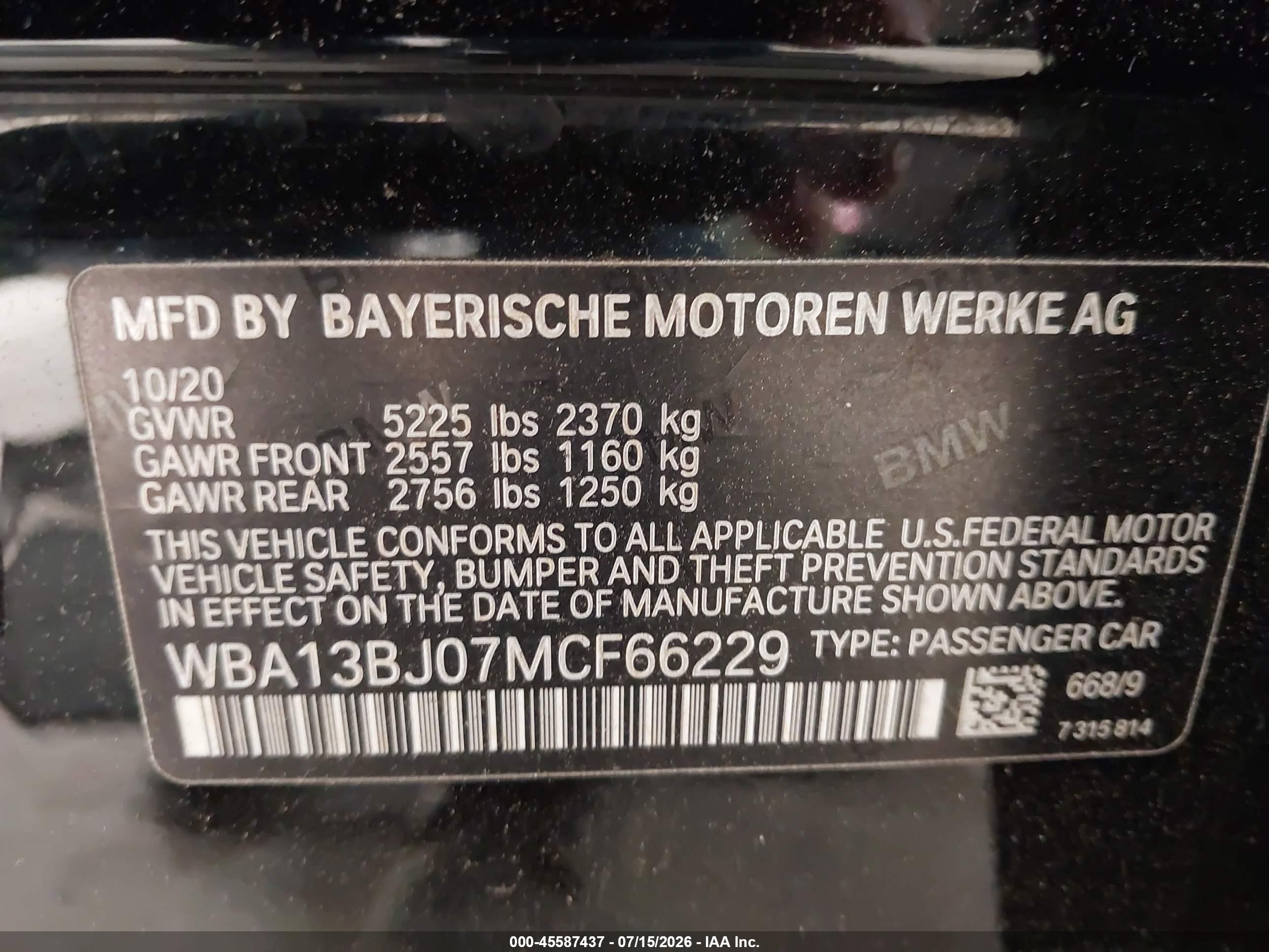 2021 BMW 530I XDRIVE
