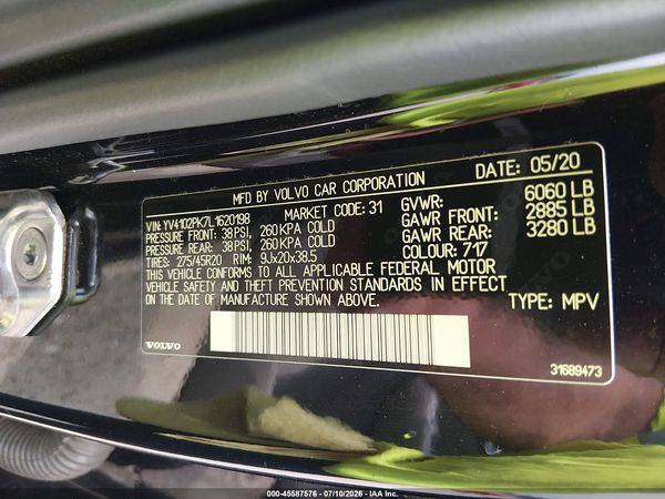 2020 VOLVO XC90 T5 MOMENTUM 7 PASSENGER