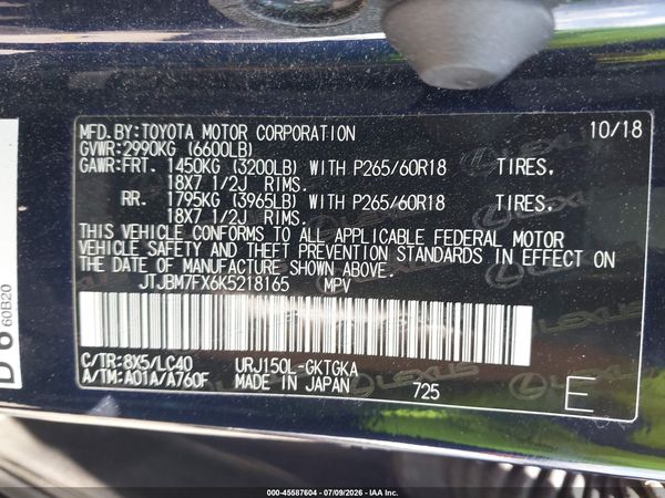 2019 LEXUS GX 460 460 Base