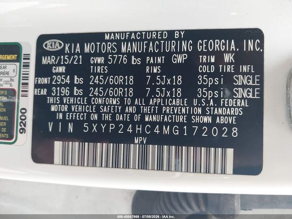2021 KIA TELLURIDE LX