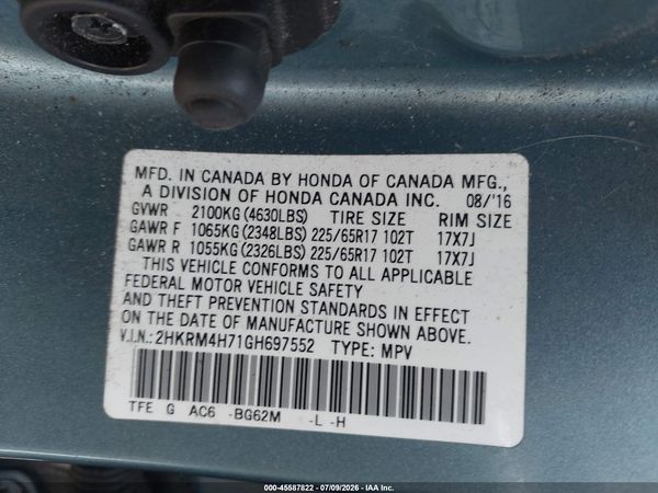 2016 HONDA CR-V EX-L