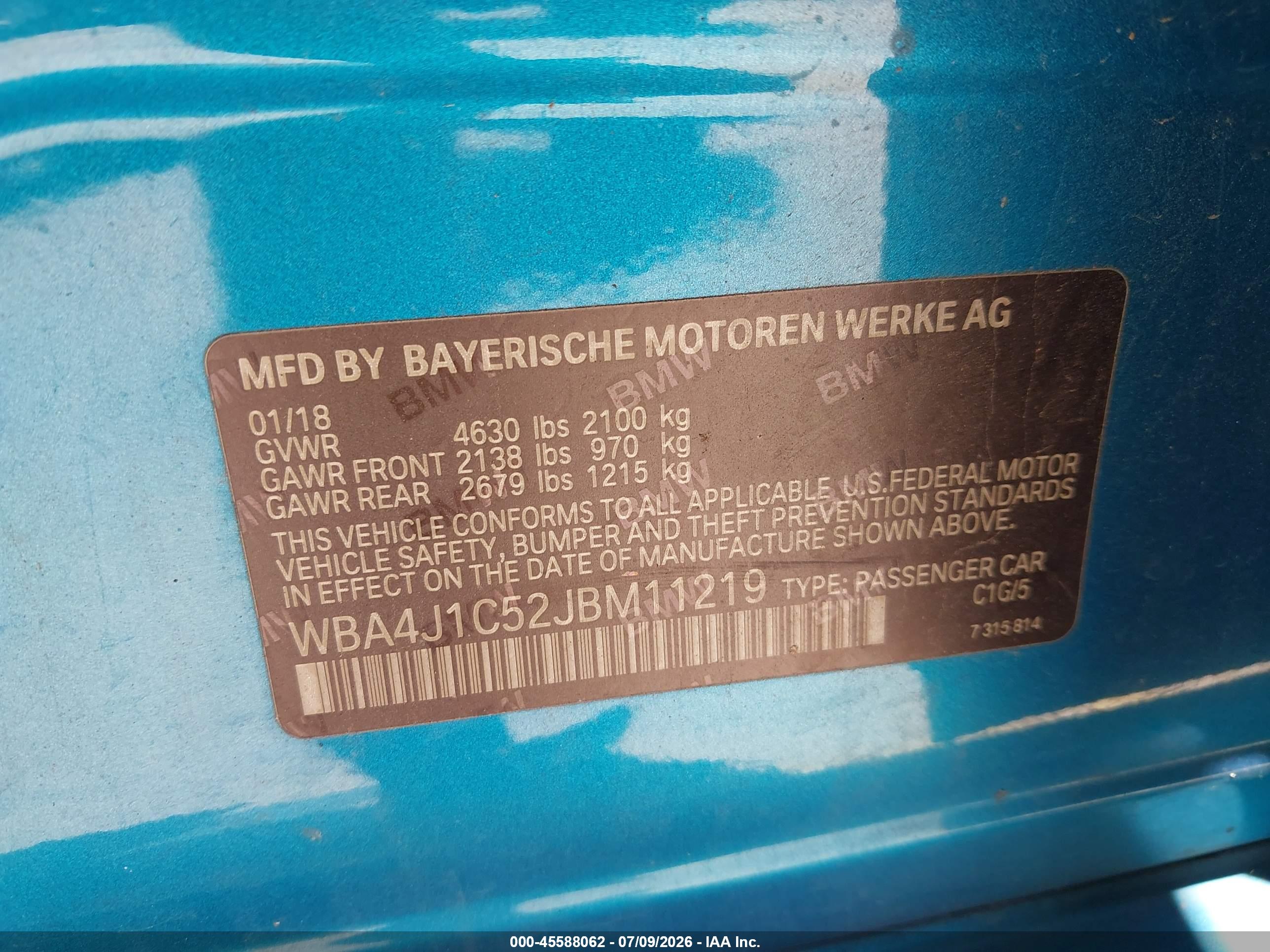 2018 BMW 430I GRAN COUPE
