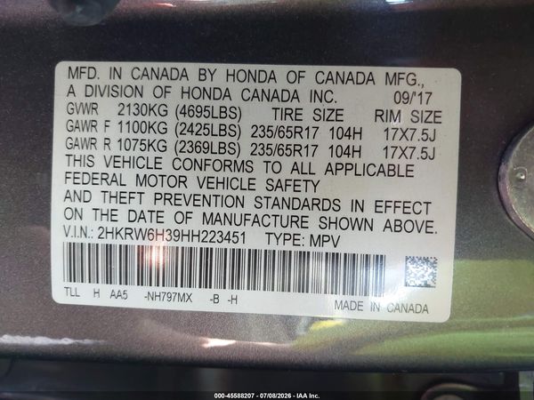 2017 HONDA CR-V LX