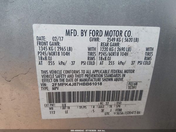 2017 FORD EDGE SEL
