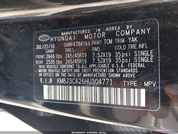 2017 HYUNDAI TUCSON LIMITED