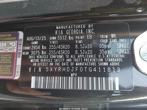 2026 KIA SORENTO X-LINE EX