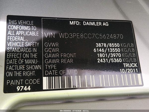 2012 MERCEDES-BENZ SPRINTER 2500 HIGH ROOF