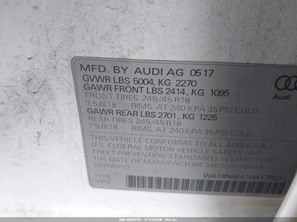 2017 AUDI ALLROAD PREMIUM PLUS