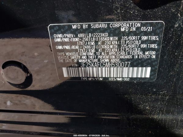 2021 SUBARU FORESTER PREMIUM