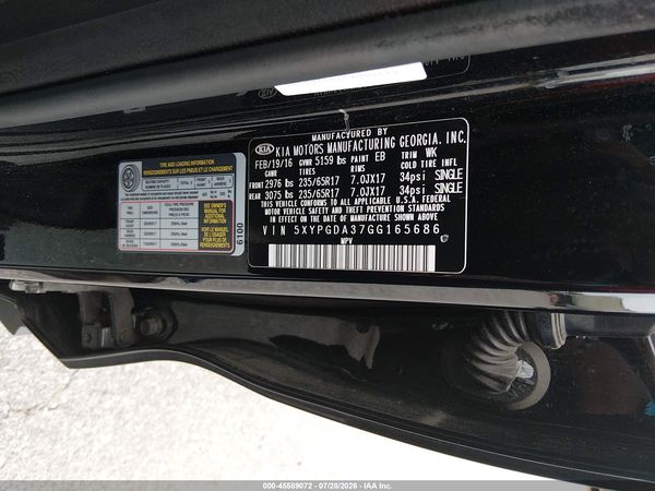 2016 KIA SORENTO 2.4L LX