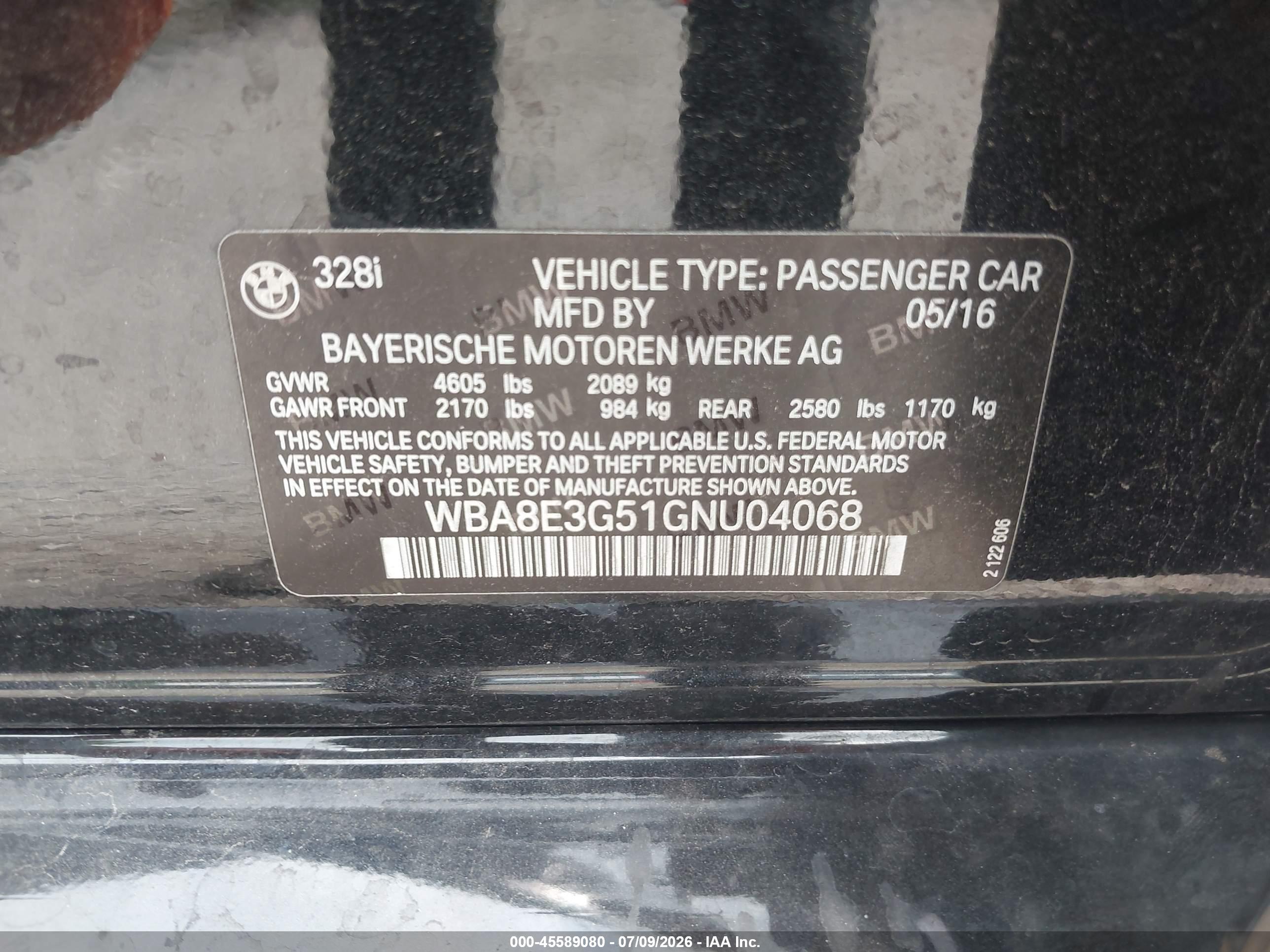 2016 BMW 328I XDRIVE