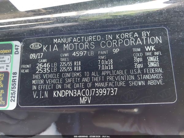 2018 KIA SPORTAGE EX