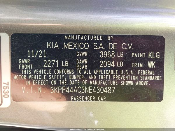 2022 KIA FORTE GT
