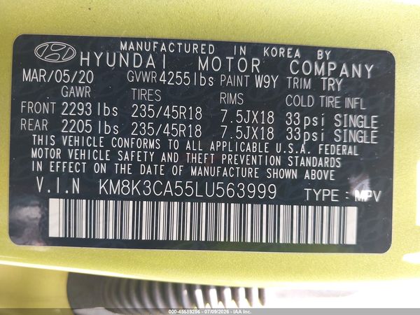 2020 HYUNDAI KONA LIMITED