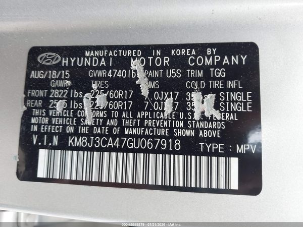 2016 HYUNDAI TUCSON SE