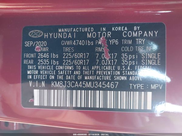 2021 HYUNDAI TUCSON VALUE