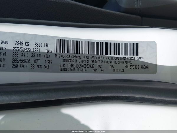 2019 DODGE DURANGO GT PLUS AWD