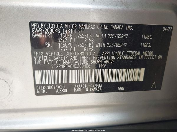 2022 TOYOTA RAV4 XLE — I9