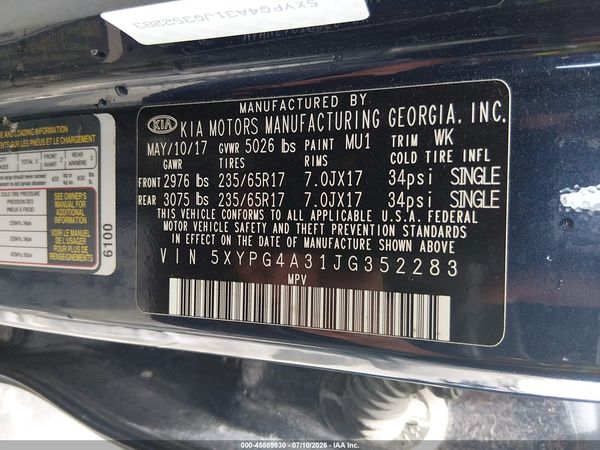 2018 KIA SORENTO 2.4L LX