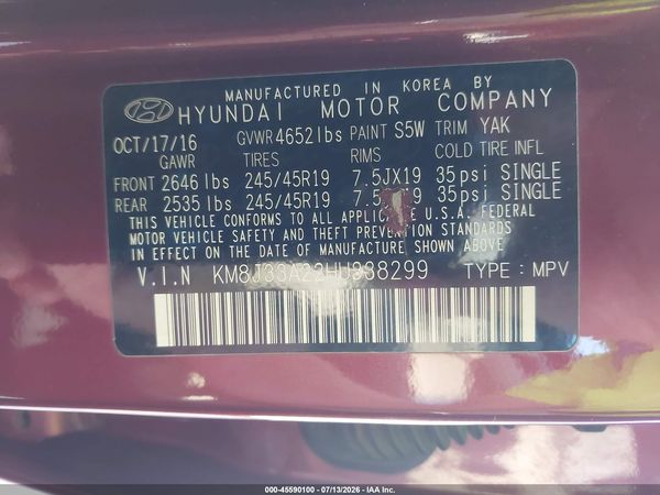 2017 HYUNDAI TUCSON LIMITED
