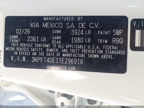 2026 KIA K4 LX