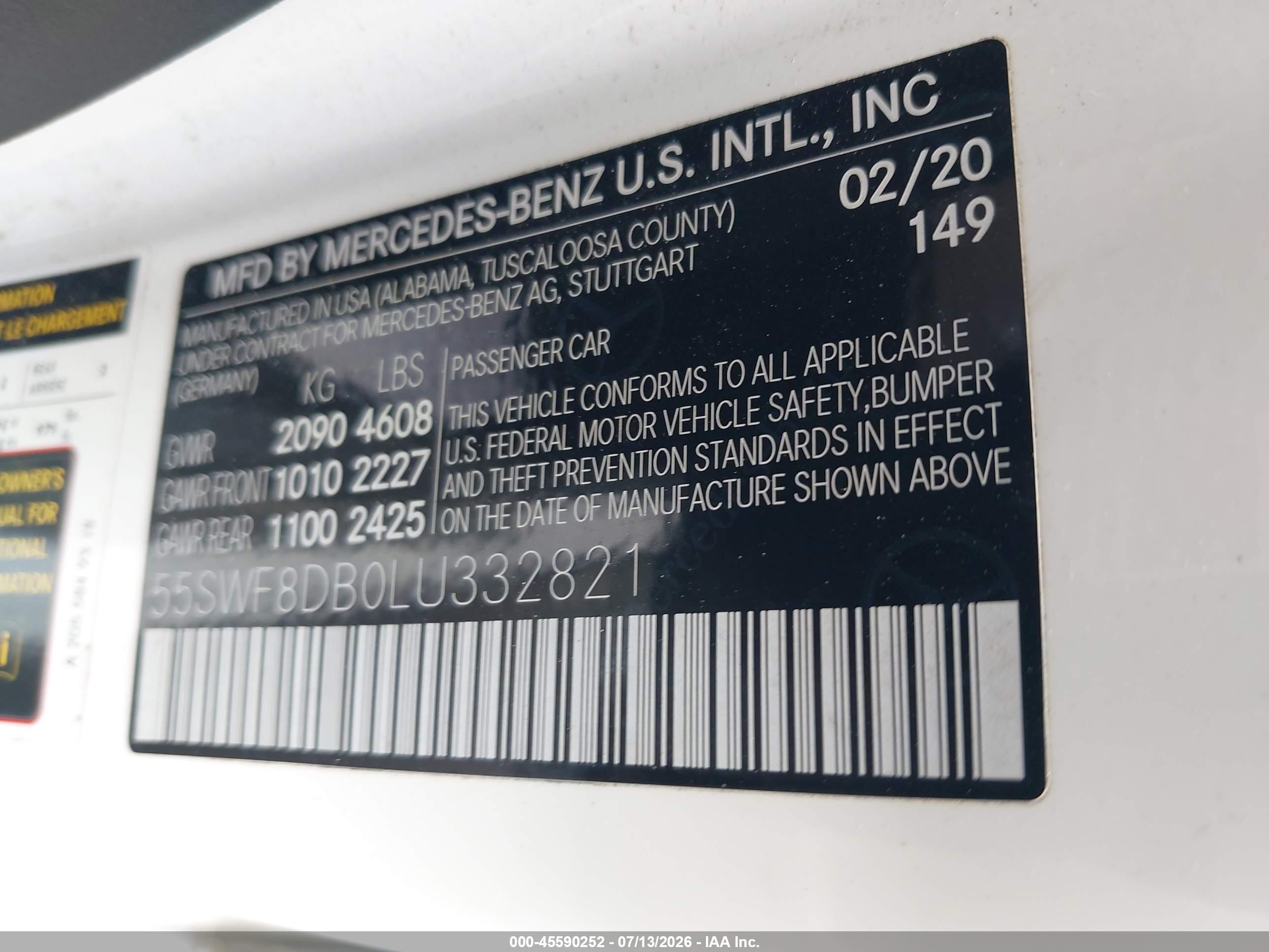 2020 MERCEDES-BENZ C 300 C300