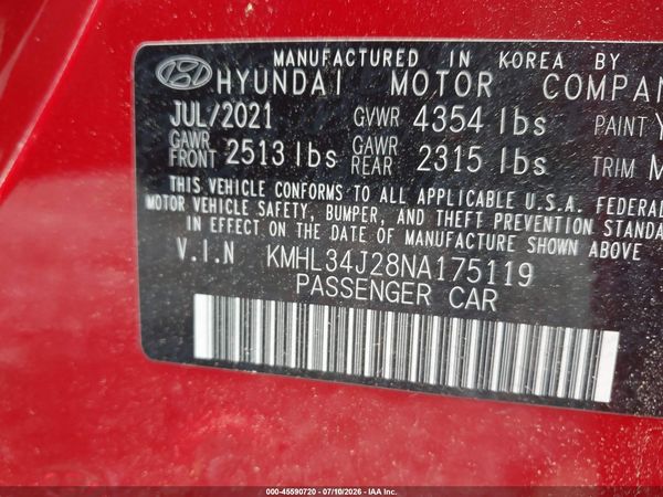 2022 HYUNDAI SONATA LIMITED