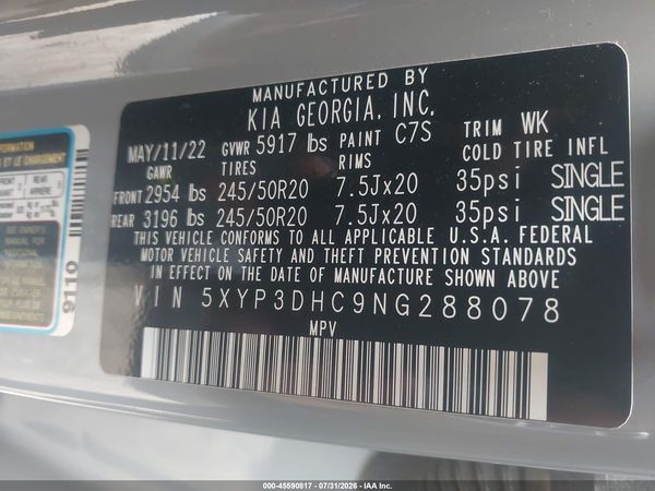 2022 KIA TELLURIDE EX