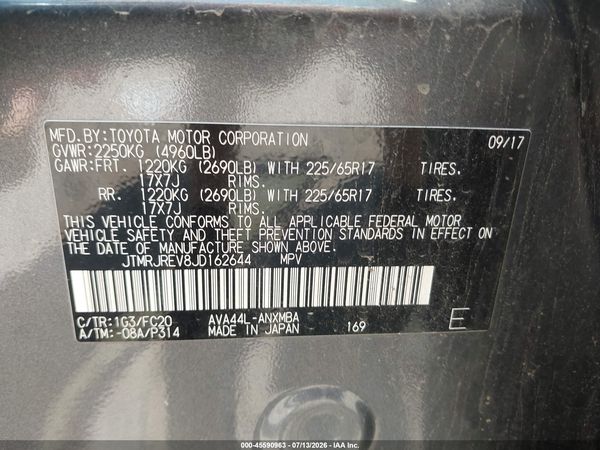 2018 TOYOTA RAV4 HYBRID XLE
