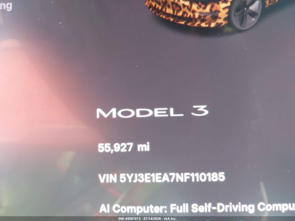 2022 TESLA MODEL 3 REAR-WHEEL DRIVE
