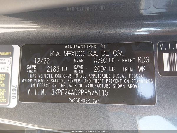 2023 KIA FORTE LXS