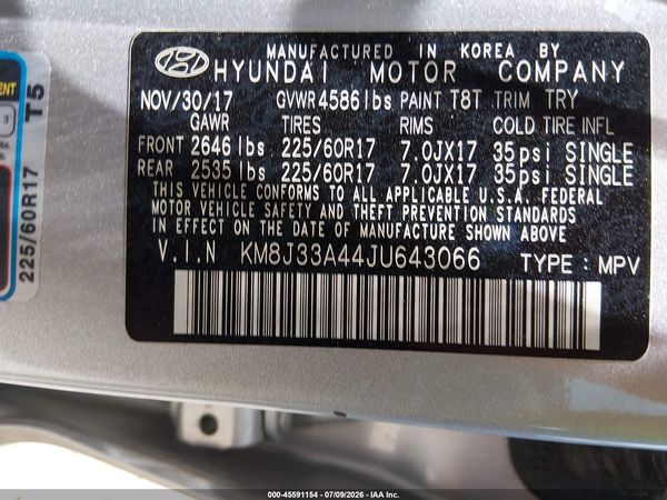 2018 HYUNDAI TUCSON SEL PLUS