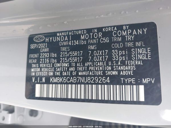 2022 HYUNDAI KONA SEL