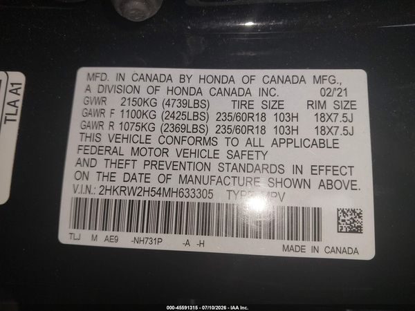 2021 HONDA CR-V AWD EX