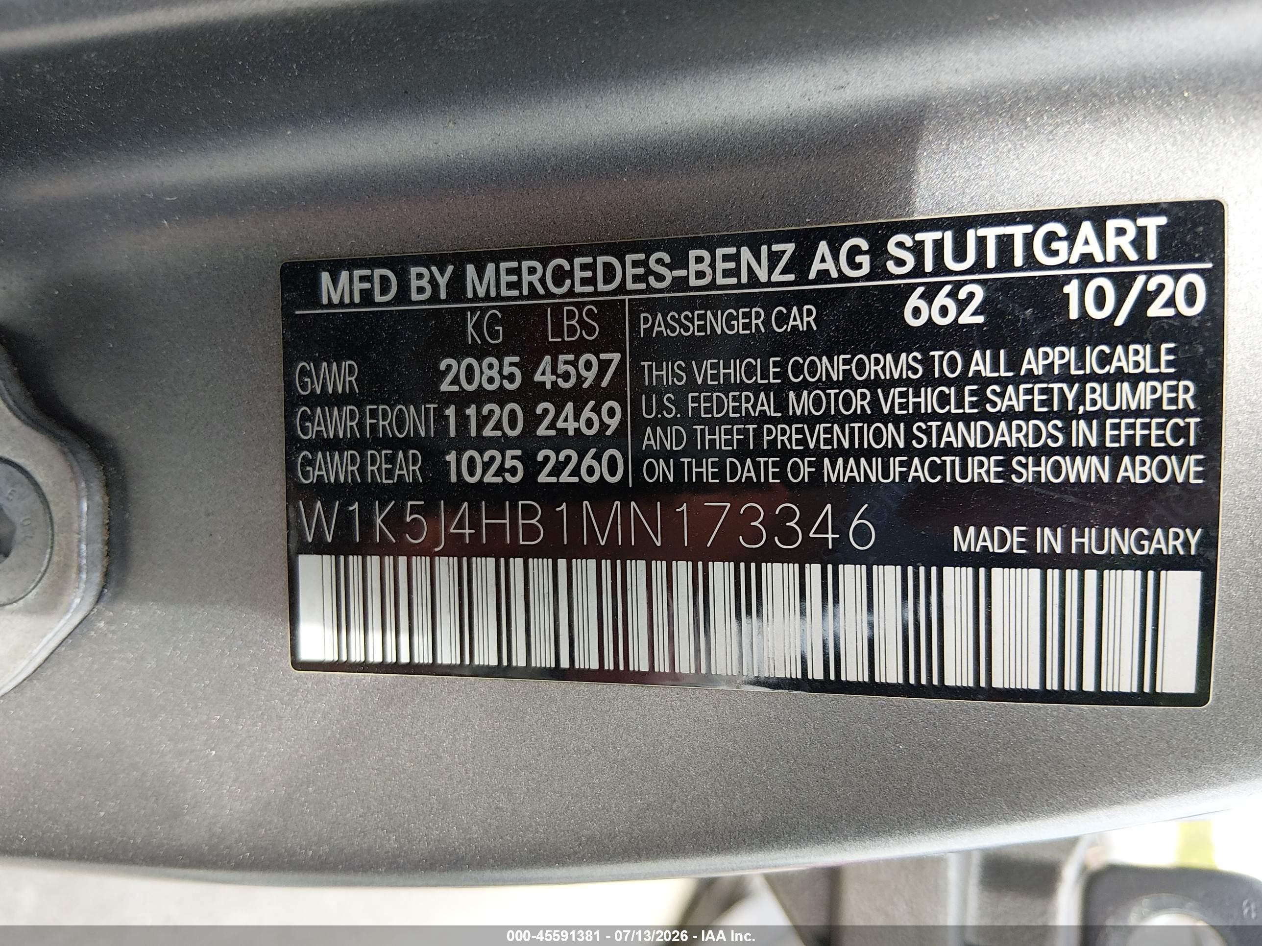 2021 MERCEDES-BENZ CLA 250 4MATIC