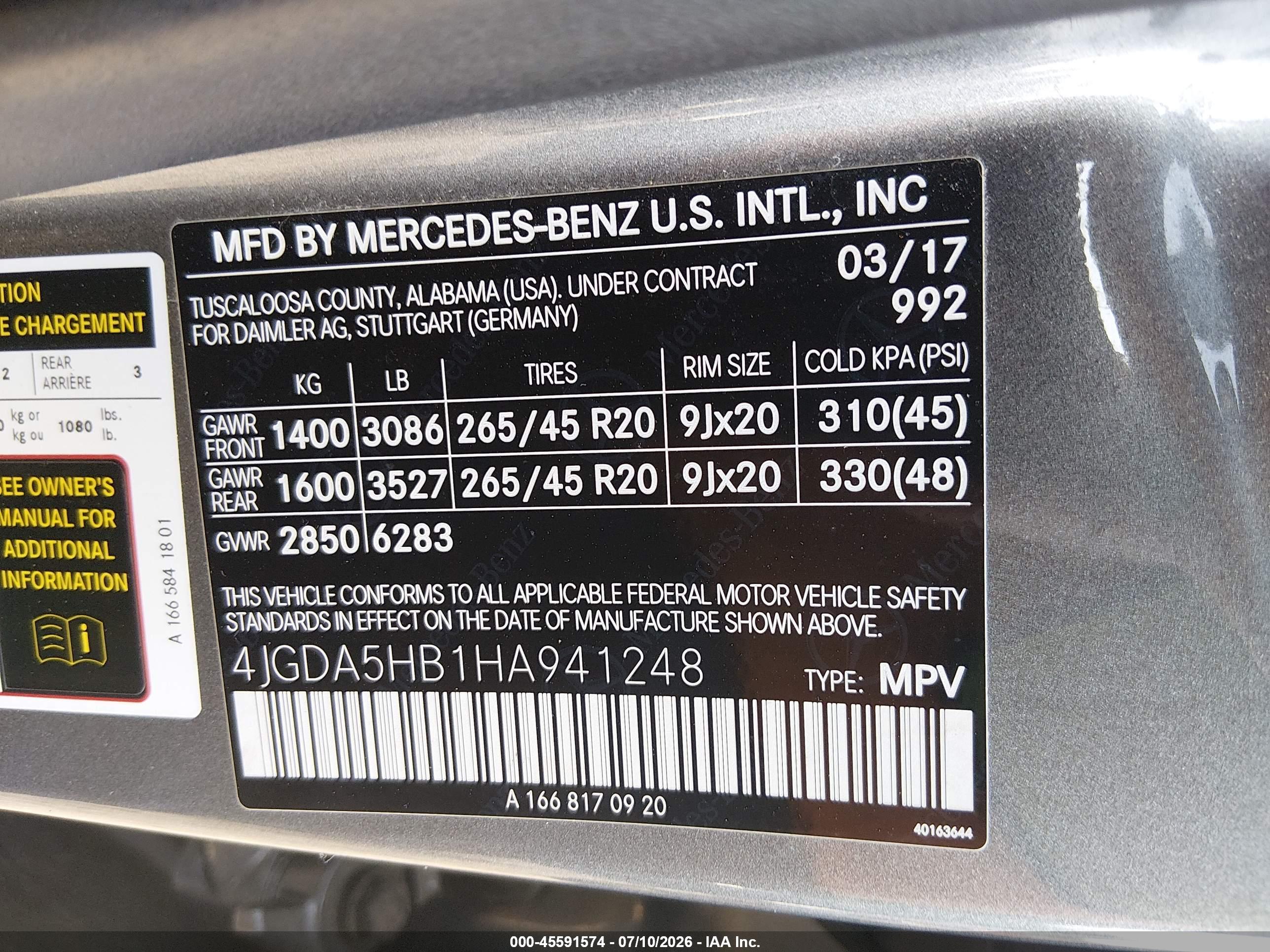 2017 MERCEDES-BENZ GLE 350 4MATIC