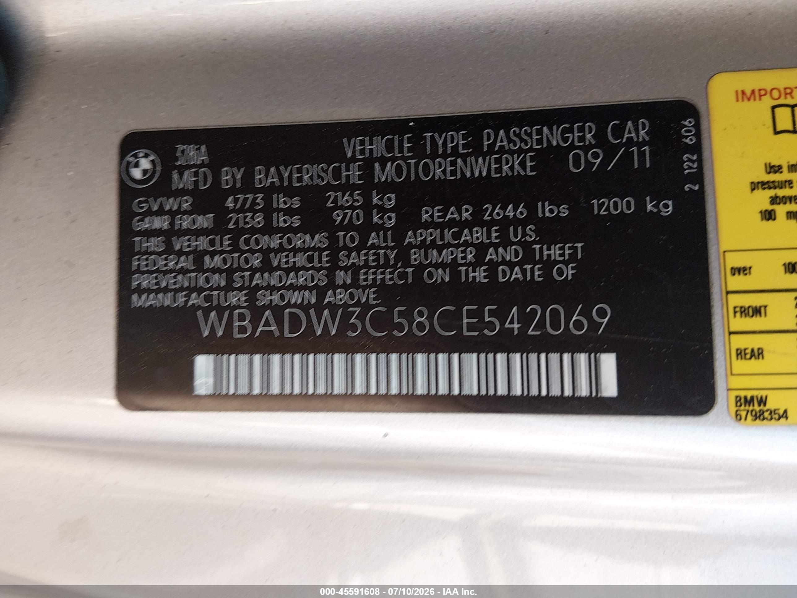 2012 BMW 328I
