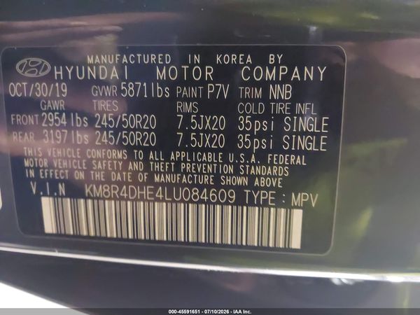 2020 HYUNDAI PALISADE SEL