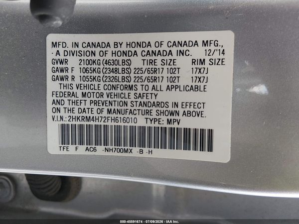 2015 HONDA CR-V EX-L