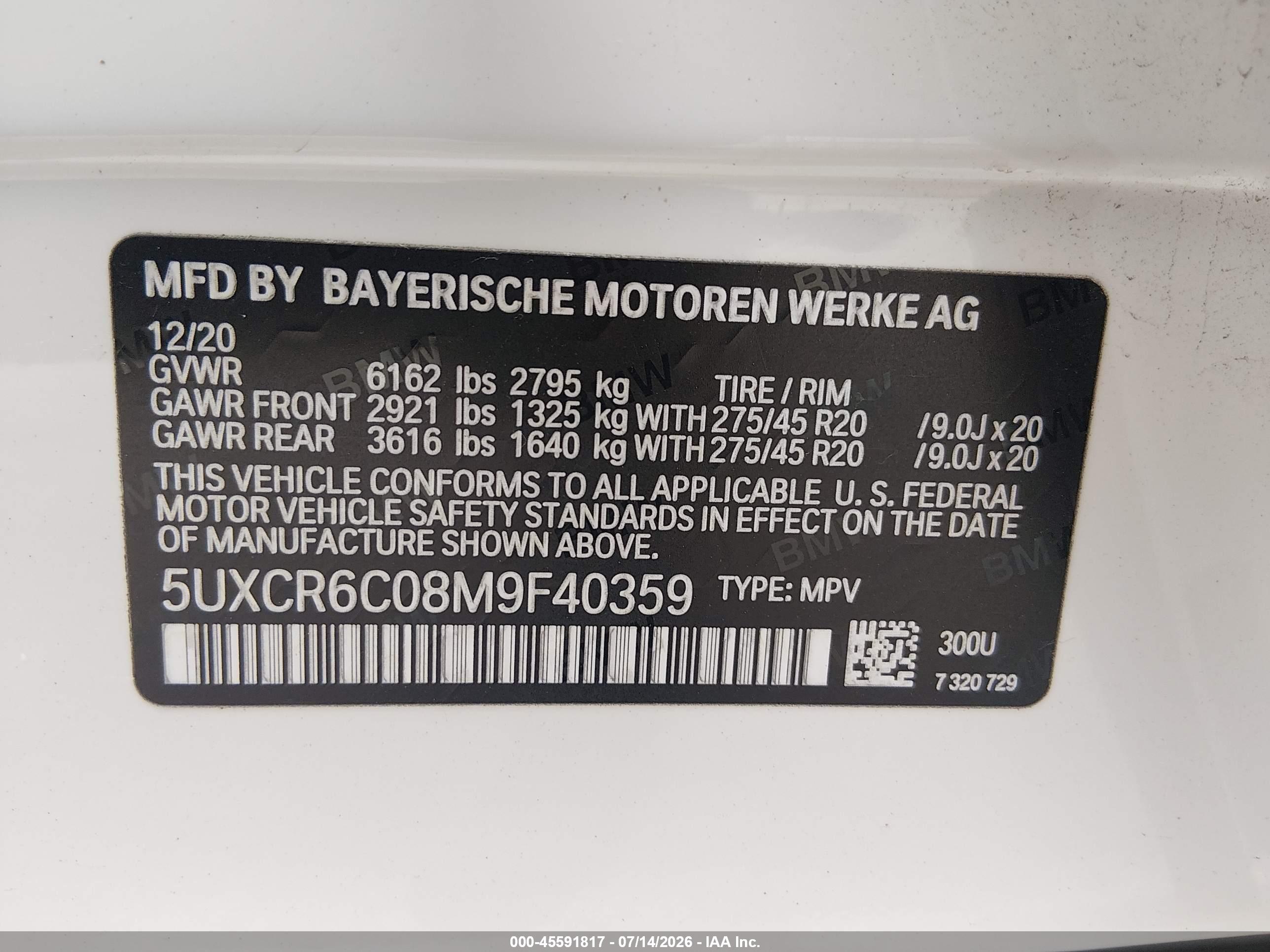 2021 BMW X5 XDRIVE40I