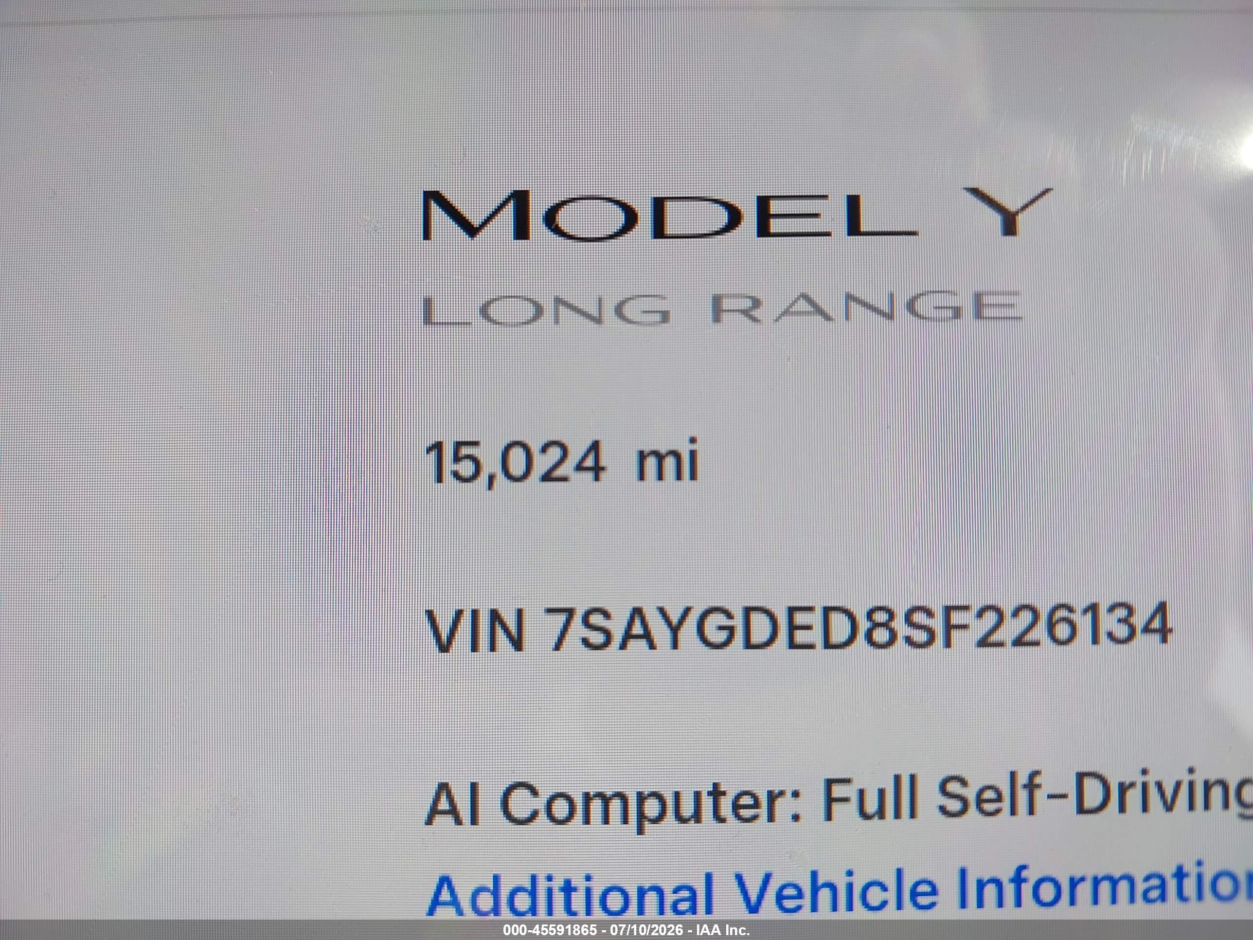 2025 TESLA MODEL Y