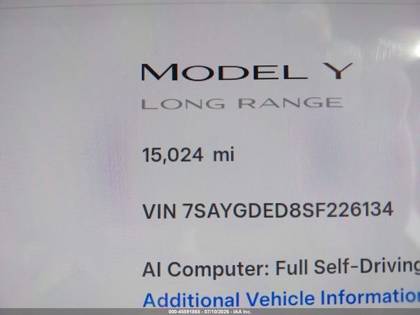 2025 TESLA MODEL Y