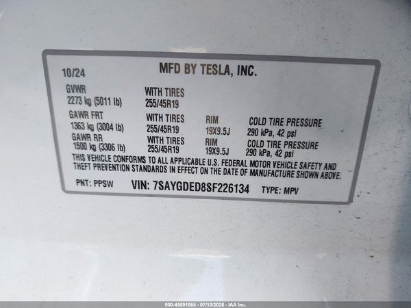 2025 TESLA MODEL Y