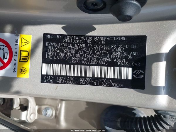 2016 LEXUS ES 350
