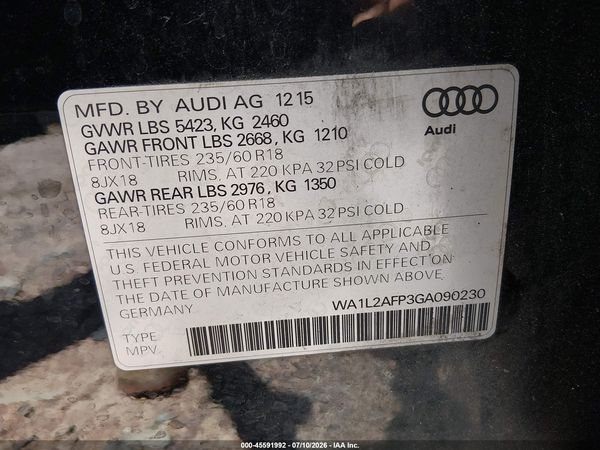 2016 AUDI Q5 2.0T PREMIUM