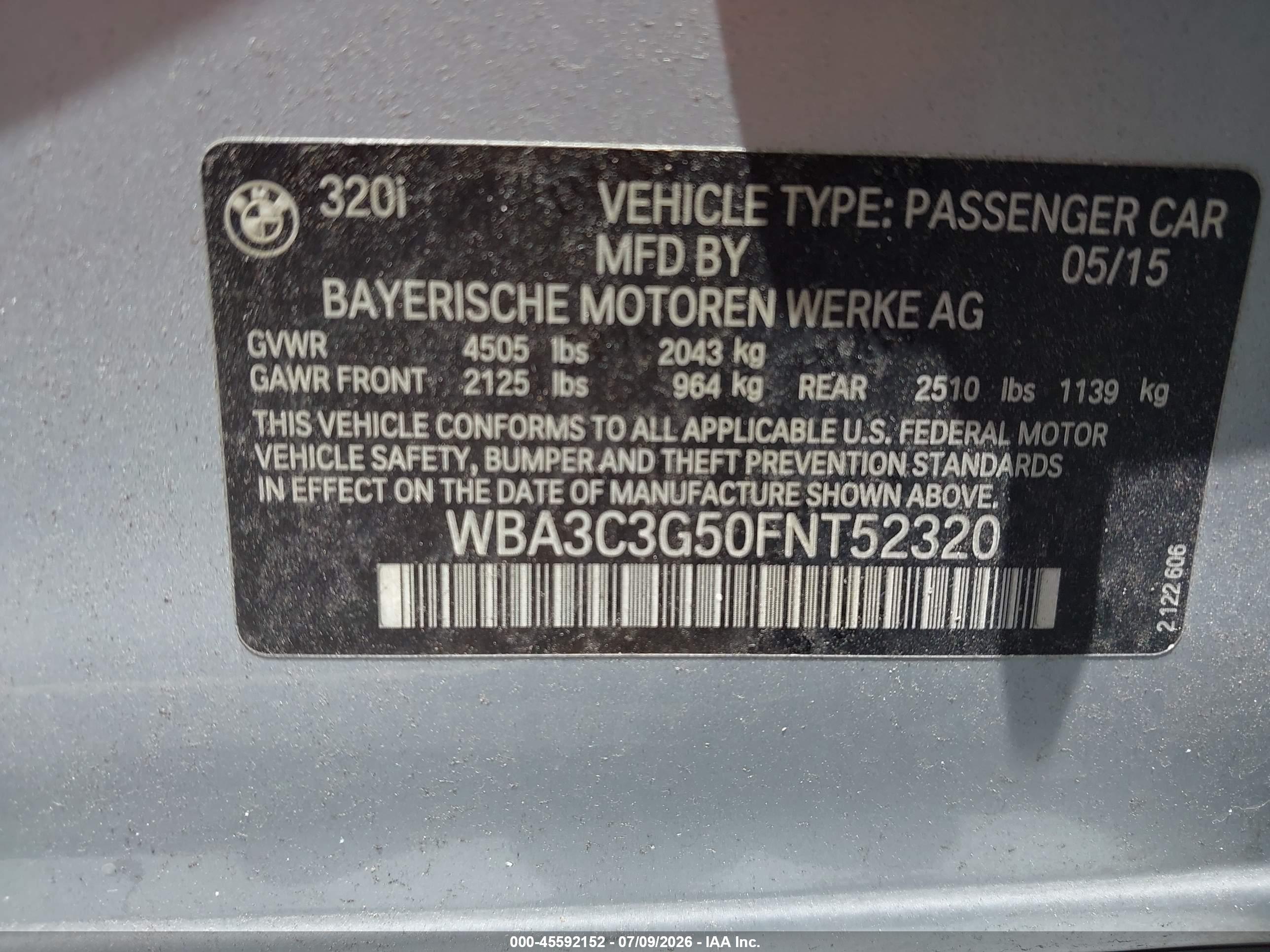 2015 BMW 320I XDRIVE